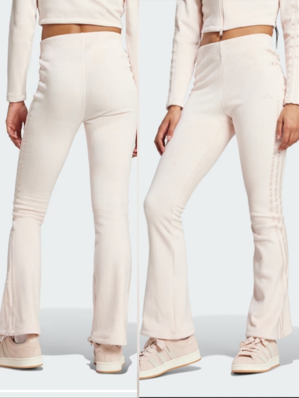 Adidas Rib Flared Leggings Wonder quartz Pink Velour
